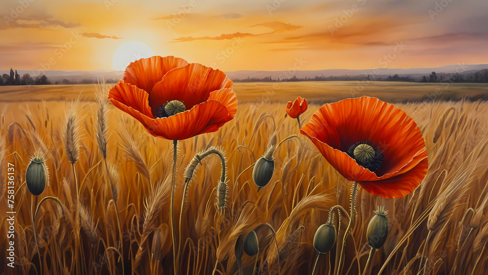 Wall mural poppy 