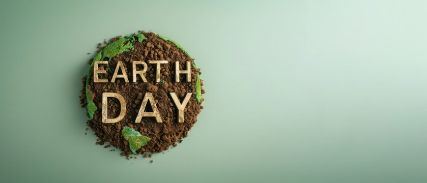 Earth Day / environment protection eco care ecology future recycling, responsibility save concept background - Close up of world globe planet made of soil, isolated on green background