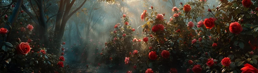 Fotobehang A surreal garden of talking roses in a spellbinding display © PrusarooYakk