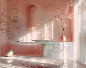 Soft pastel tones creating a calming and harmonious atmosphere