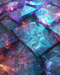 For the RPG game a tile of mystical crystal floor glimmers