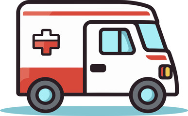 Ambulance at Accident Site Vector Illustration