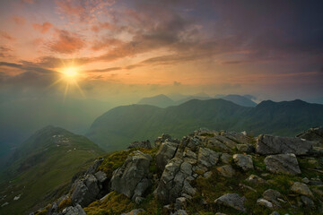 Sunrise view in Glencoe, Highlands Scotland. 