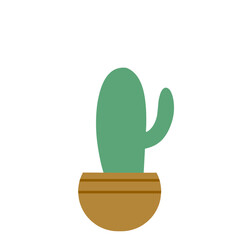 Illustration of a Cactus Plant in a Pot