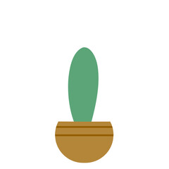 Illustration of a Cactus Plant in a Pot