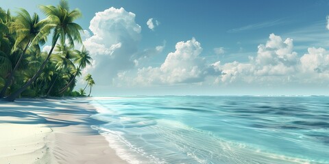 Fototapeta na wymiar Professional photography of a tropical beach. Summer background