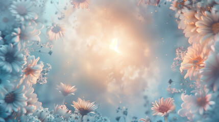 Ethereal Pastel Floral Background