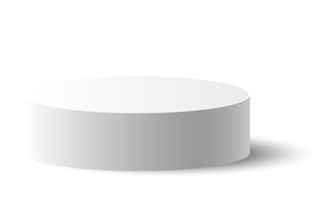 White podium single short size and light from left on transparent background