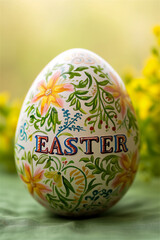 Easter eggs with word Easter - ceasonal decoration