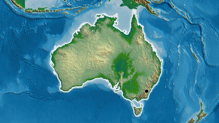 Shape of Australia. Glowed. Physical.