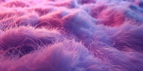 Obraz premium Textured background with white fur or wool illuminated with neon pink and purple light