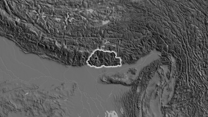 Shape of Bhutan. Glowed. Bilevel. © zelwanka