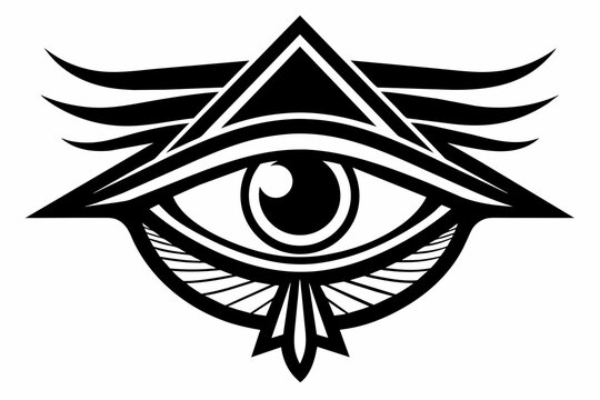 warhammer horus eye , black and white