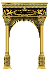Classic arch with golden griffins