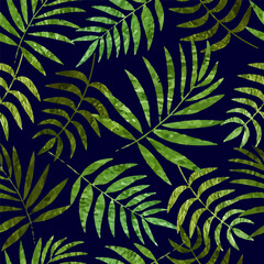 Tropical Palm Leaves seamless pattern