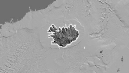 Shape of Iceland. Glowed. Bilevel. © zelwanka