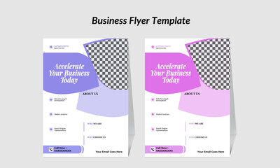 Unique geometric flyer design for company  , corporate , business farm , business as well as introduction way with  light blue and light pink background . 