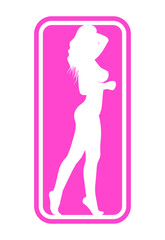 Naked woman silhouette sign