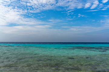 Fototapeta na wymiar Swimming off Boka Hulu the caribbean island of Curacao