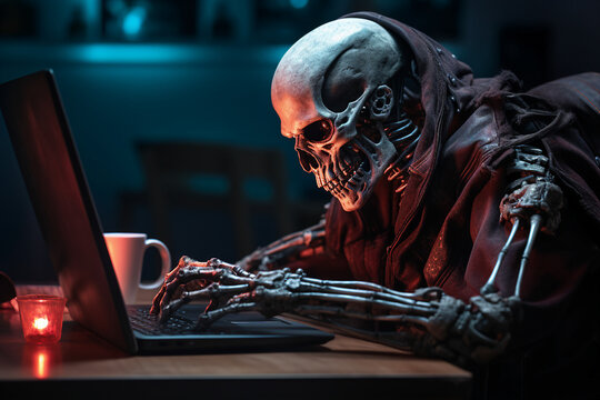 Hard working person in modern interior office programming writing web java script code AI technology generation