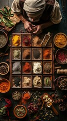 Variety of Spices Arranged on a Table