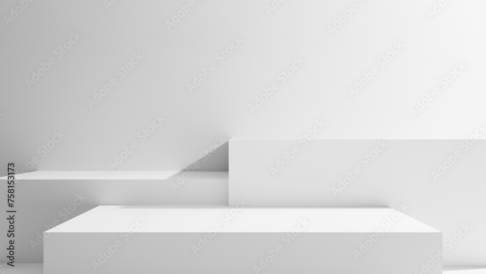 Leinwandbilder white abstract minimalistic room studio stage table background empty display - abstract white displa