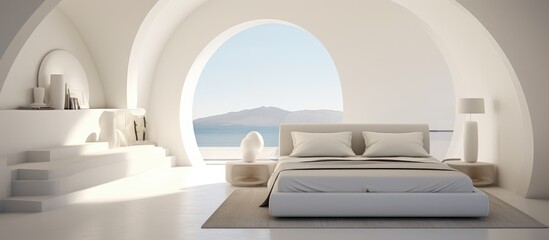 Simple white painted hotel bedroom