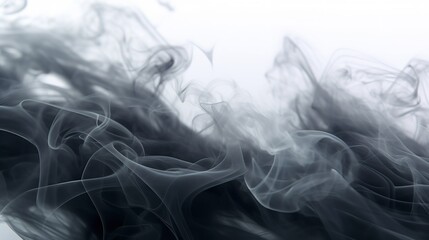 Black Smoke Cut Out - 8K Photorealistic White Background

