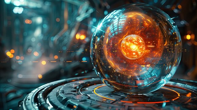 A quest in a robotic world, seeking a mythical artifact with a glowing aura, blending ancient myths with futuristic design.