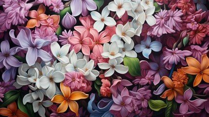 Obraz premium Vibrant Spring Floral Background – Colorful Blooming Petals and Botanical Beauty