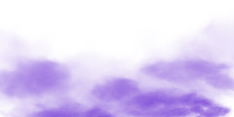 Purple smog clouds on floor. Fog or smoke. Isolated transparent special effect. Morning fog over land or water surface. Magic haze. PNG.



