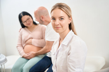 Gynecologist reproductologist helping people who struggling to get baby