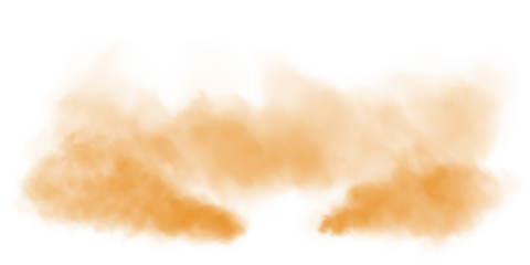 Yellow smog clouds on floor. Fog or smoke. Isolated transparent special effect. Morning fog over land or water surface. Magic haze. PNG.
