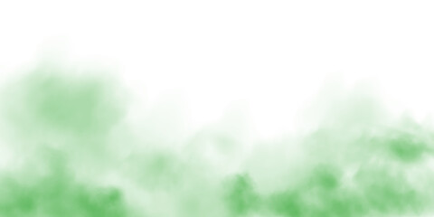 Green smog clouds on floor. Fog or smoke. Isolated transparent special effect. Morning fog over land or water surface. Magic haze.
