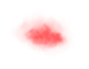 Red smog clouds on floor. Fog or smoke. Isolated transparent special effect. Morning fog over land or water surface. Magic haze. PNG.
