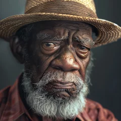 Fotobehang old person with hat,  well dressed afro-american man  © Sergei