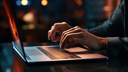 Close-up of Woman's Hands Typing on Laptop Computer

 - obrazy, fototapety, plakaty