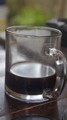 glass of water on the table