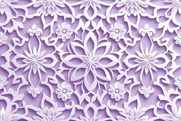 beautiful lilac and white modern islamic ornament wall vector with floral pattern 