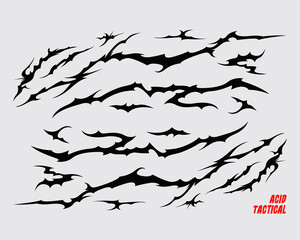 Acid tactical abstract grunge  strip line clip art vector element poster design t shirt factory sticker editable
