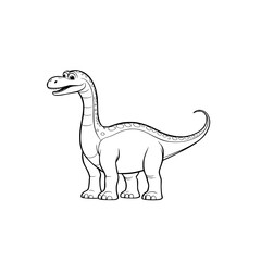 Fototapeta premium Diplodocus SVG Black and White on a Transparent Background Generative AI
