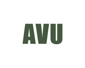 AVU logo design vector template
