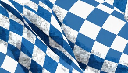digital png illustration of blue and white chequered flag on background