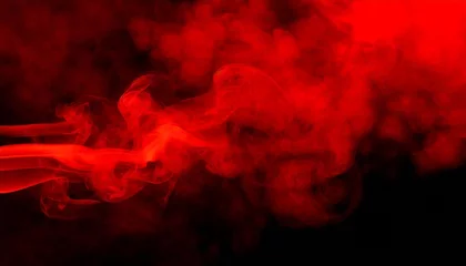 Foto op Aluminium abstract red smoke mist fog on a black background red smoke on a black background cloudiness mist or smog background red fog and smoke effect clouds of smoke or gas texture design element © joesph