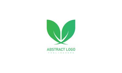 Abstract green leaf logo icon vector design.