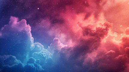 Fototapeta na wymiar a red and blue cloudy sky background with stars