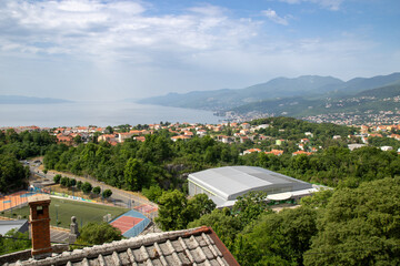 Beautiful panoramic views of the Adriatic Sea and the Istra peninsula from the small town of Kastav...