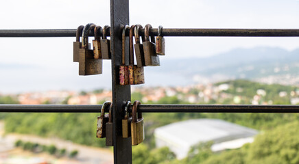 Locks from a viwepoint and beautiful panoramic views of the Adriatic Sea and the Istra peninsula...
