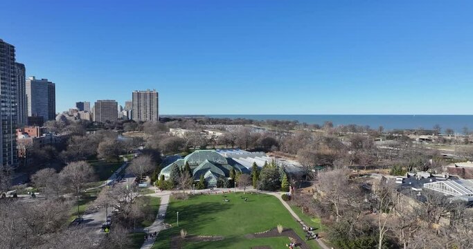 Drone view of Lincoln park zoo 2024 during the afternoon 