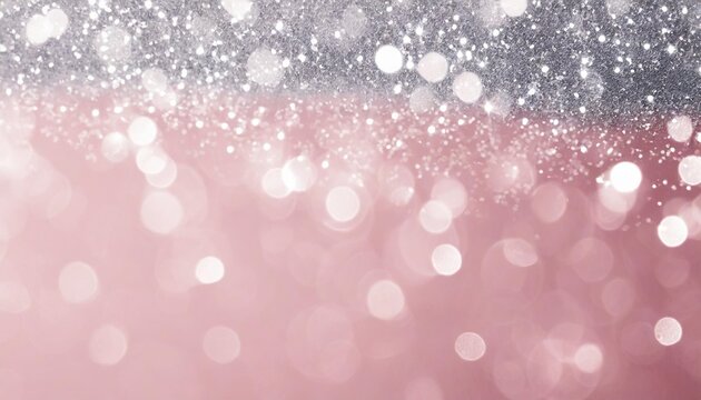 sparkling silver glitter on pink background banner texture abstract holiday blurred lights header wide screen wallpaper panoramic web banner with copy space for design